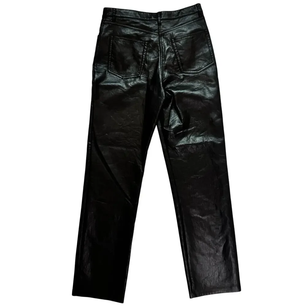 Wilfred Aritzia Melina Faux Leather Pants Black Women’s 8 Minimalist Futurism - Picture 4 of 16